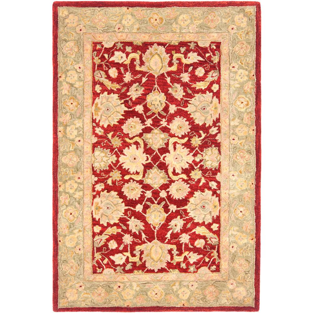 ANATOLIA, RED / MOSS, 4' X 6', Area Rug. Picture 1