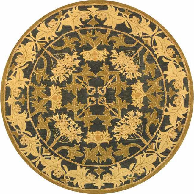 ANATOLIA, NAVY / SAGE, 4' X 4' Round, Area Rug. The main picture.