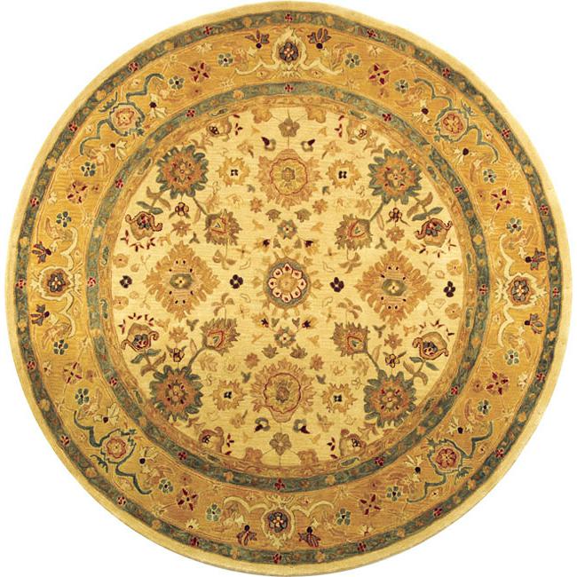 ANATOLIA, IVORY / GOLD, 8' X 8' Round, Area Rug, AN546B-8R. Picture 1