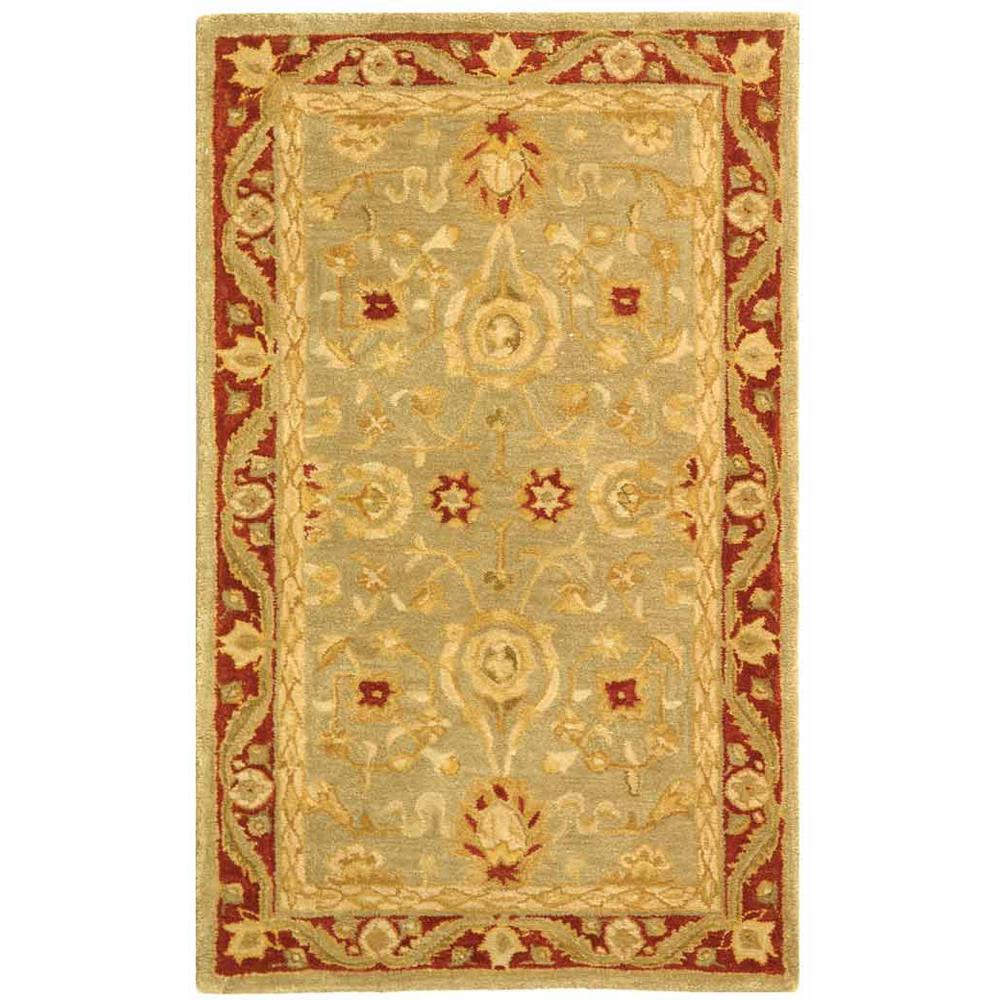 ANATOLIA, LIGHT GREEN / RED, 3' X 5', Area Rug. Picture 1