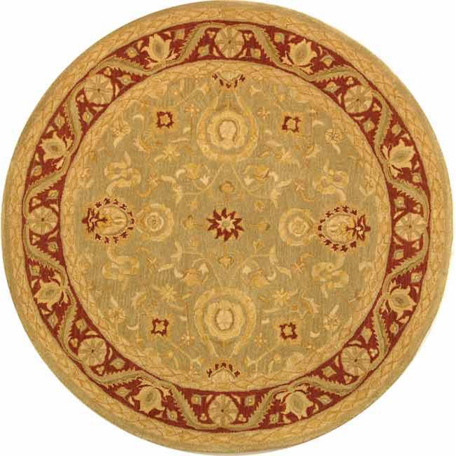 ANATOLIA, LIGHT GREEN / RED, 4' X 4' Round, Area Rug. Picture 1