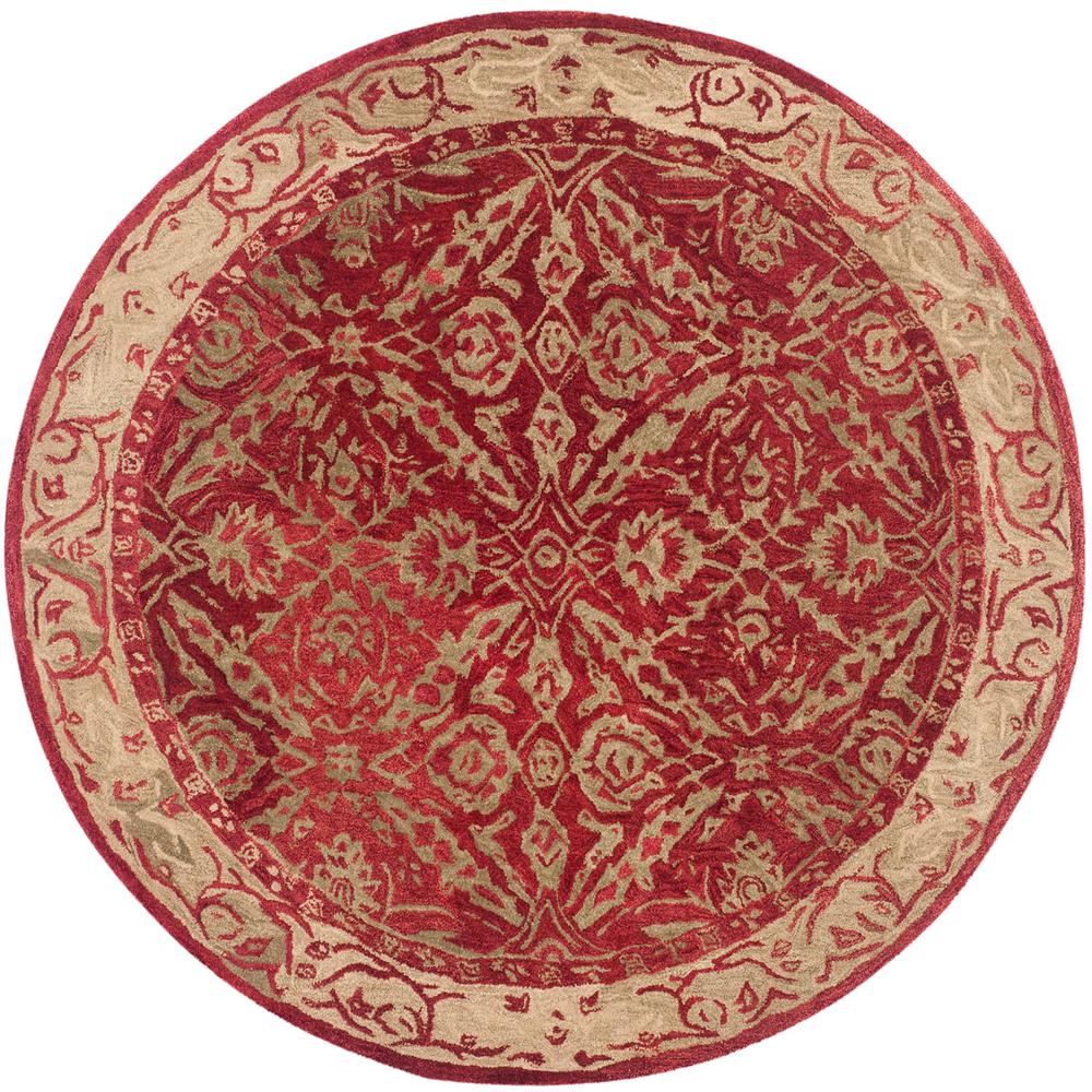 ANATOLIA, RED / IVORY, 6' X 6' Round, Area Rug, AN583B-6R. Picture 1