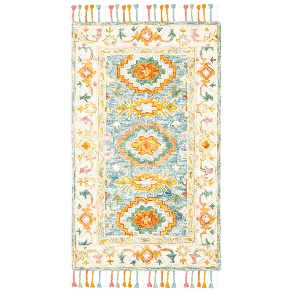 ASPEN, BLUE / IVORY, 2'-3" X 5', Area Rug. The main picture.