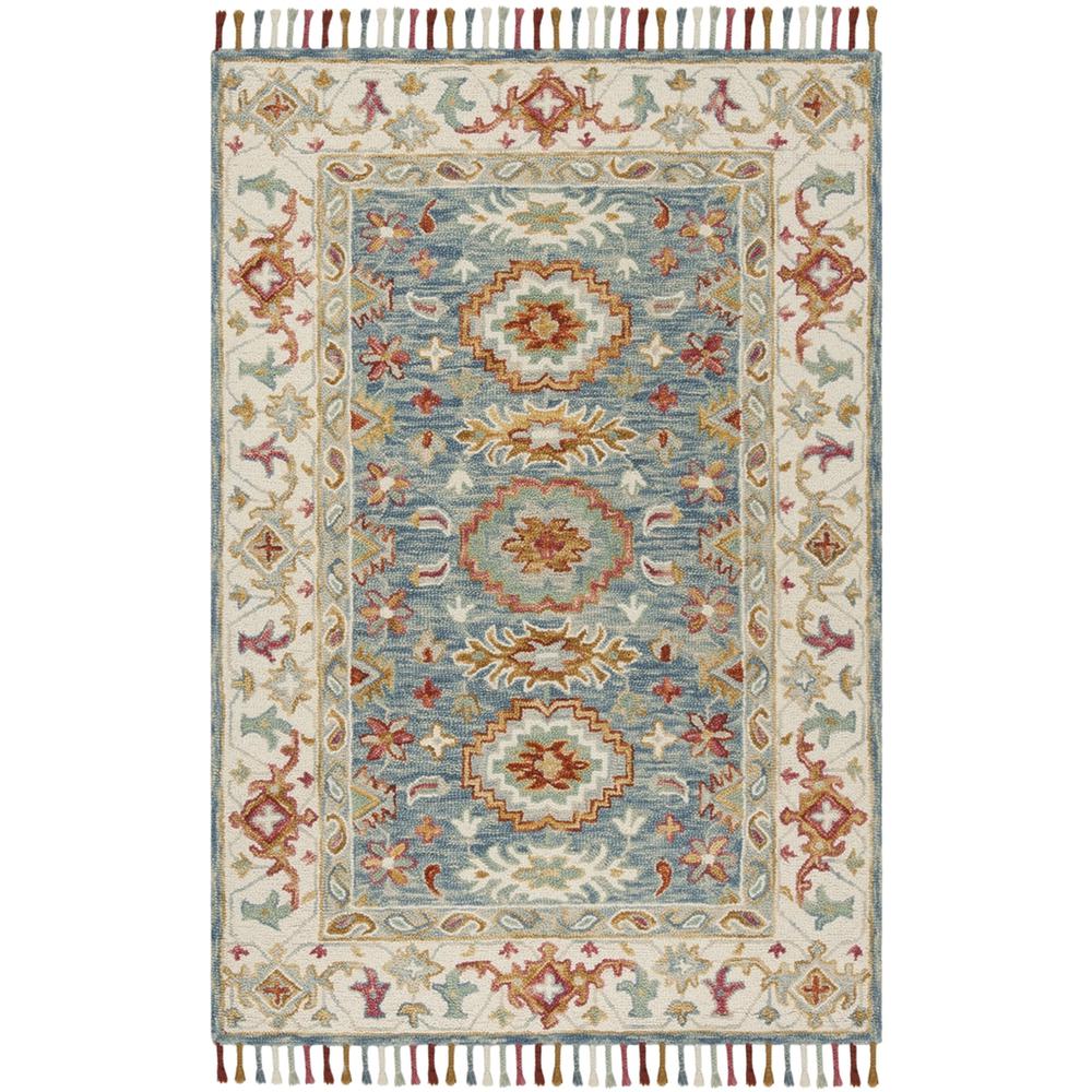 ASPEN, BLUE / IVORY, 5' X 8', Area Rug. Picture 1
