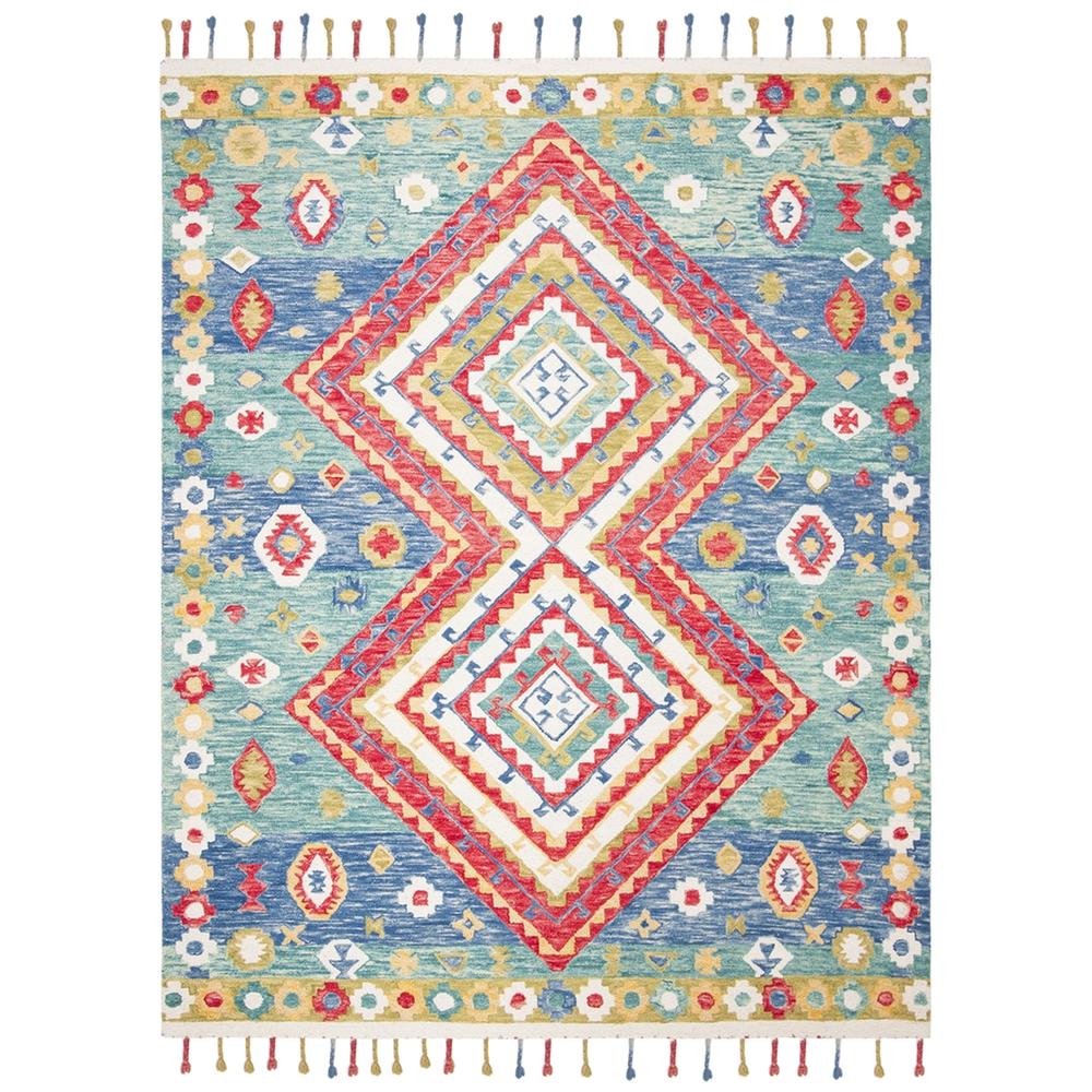 ASPEN, GREEN / RED, 8' X 10', Area Rug. Picture 1