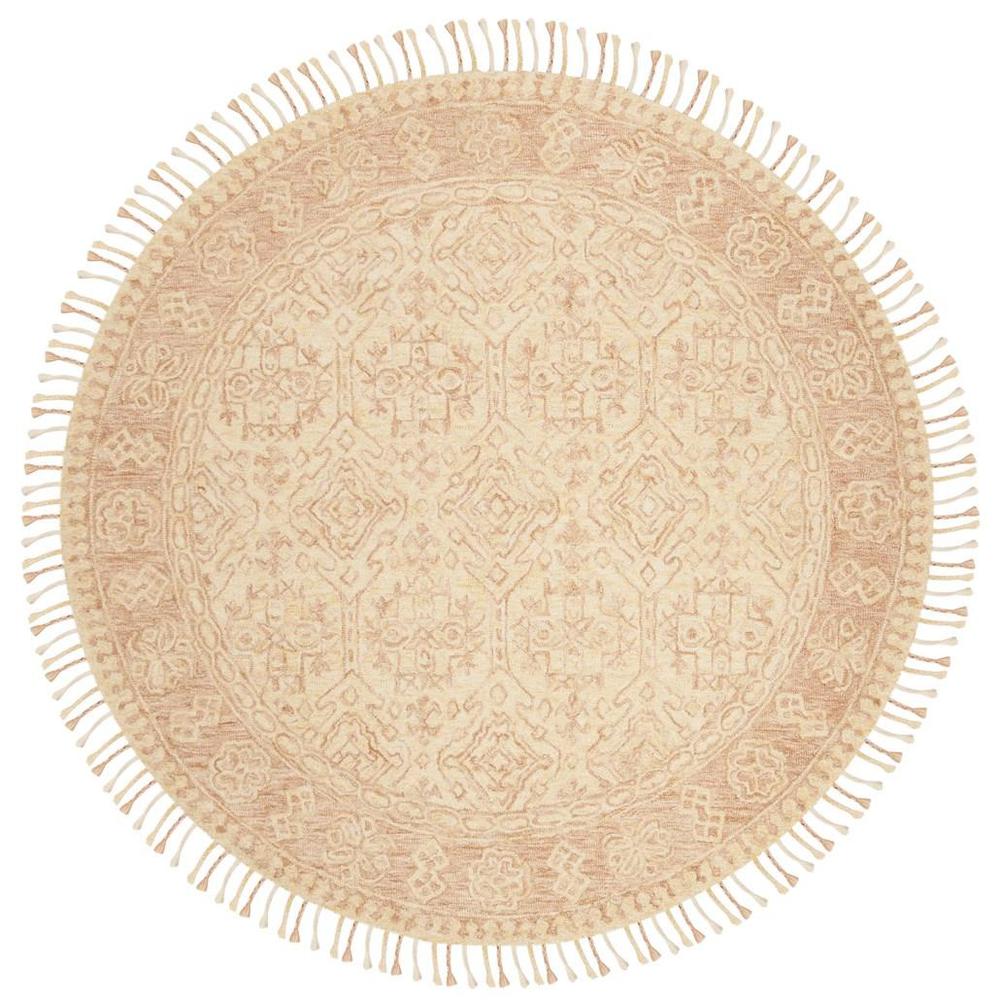 ASPEN, IVORY / BLUSH, 7' X 7' Round, Area Rug. Picture 1