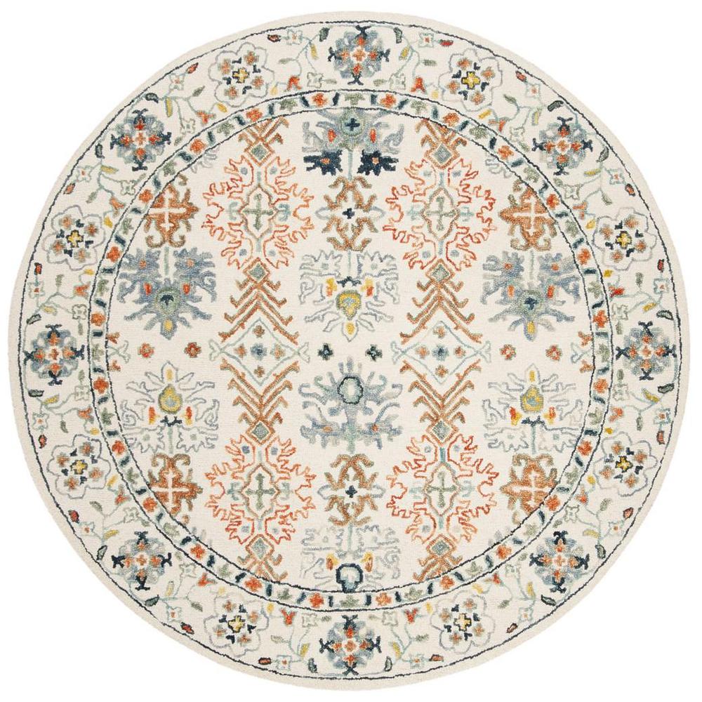 ASPEN, IVORY / BLUE, 7' X 7' Round, Area Rug, APN310A-7R. Picture 1