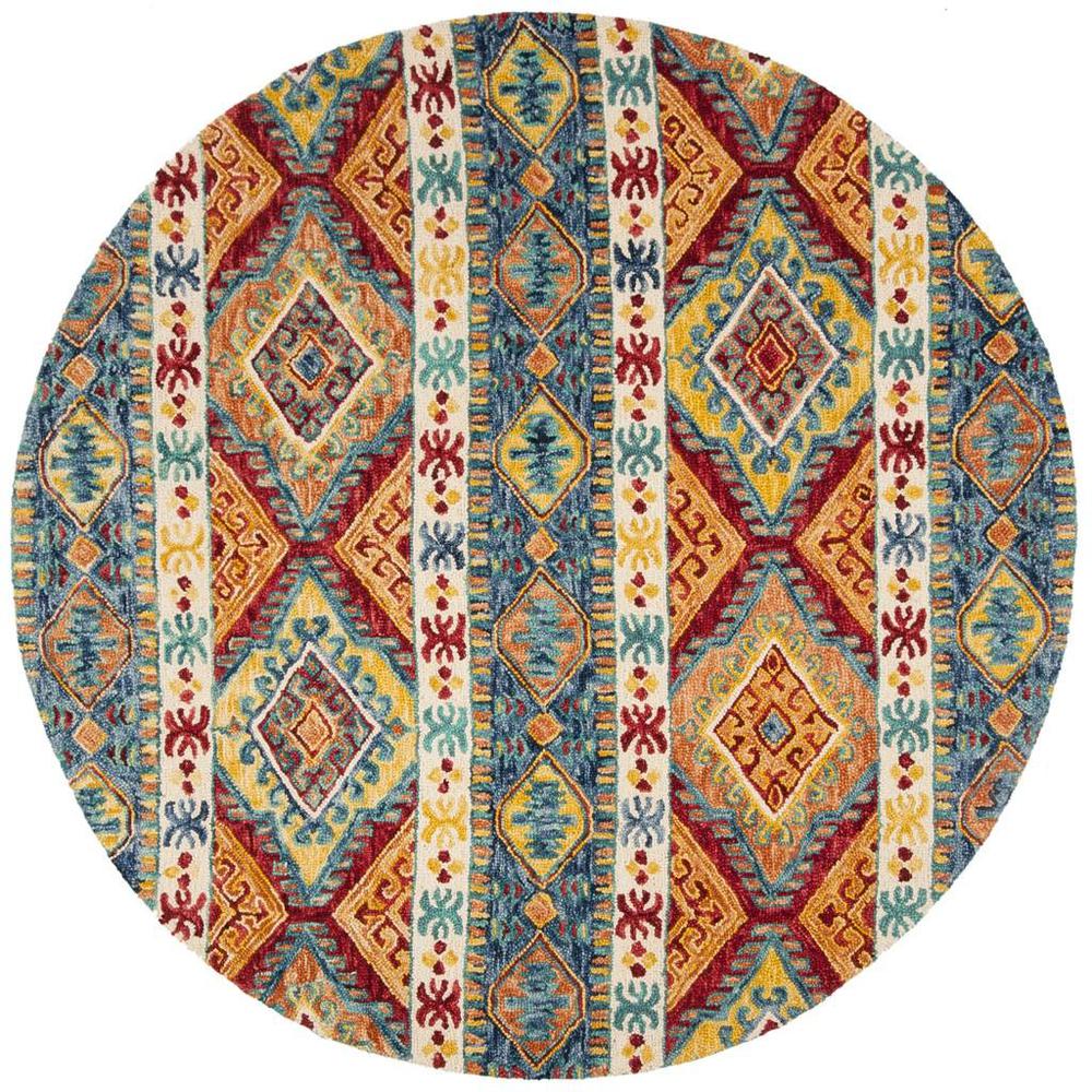 ASPEN, NAVY / IVORY, 7' X 7' Round, Area Rug. Picture 1