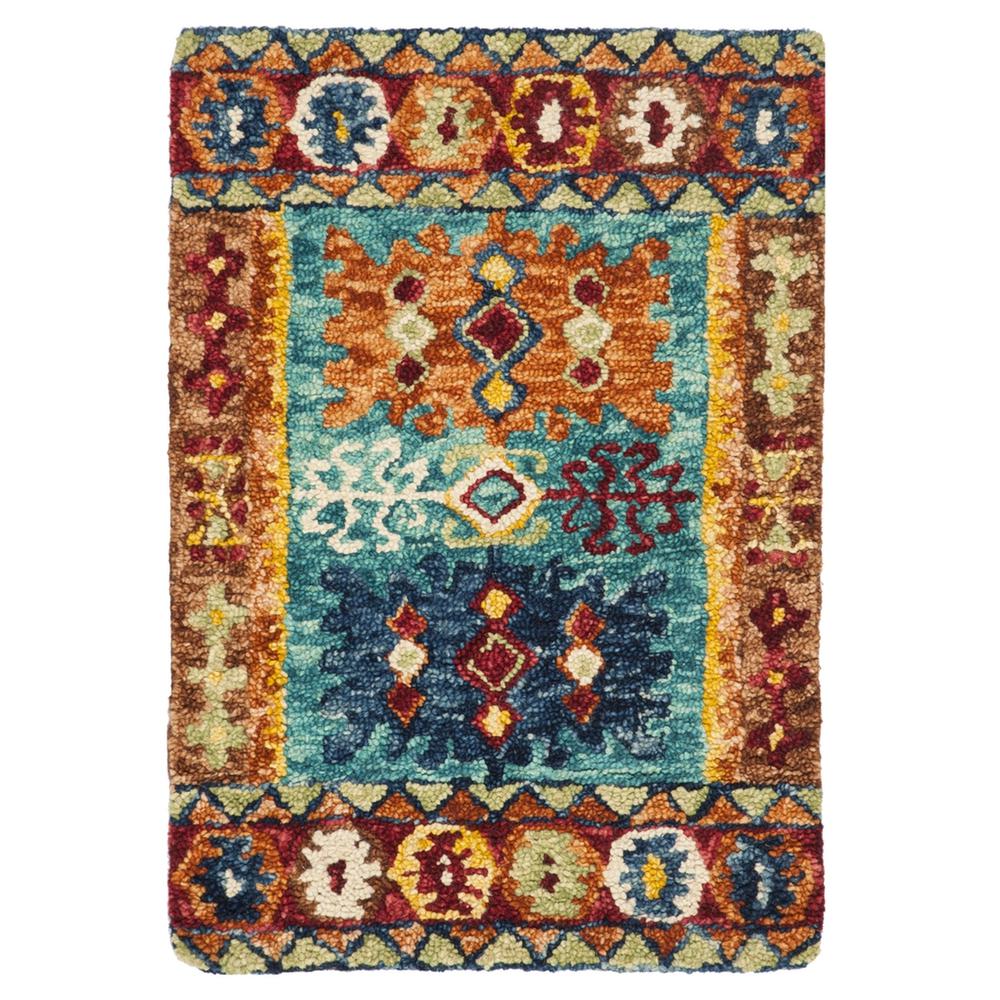 ASPEN, BLUE / RED, 2' X 3', Area Rug, APN503A-2. Picture 1