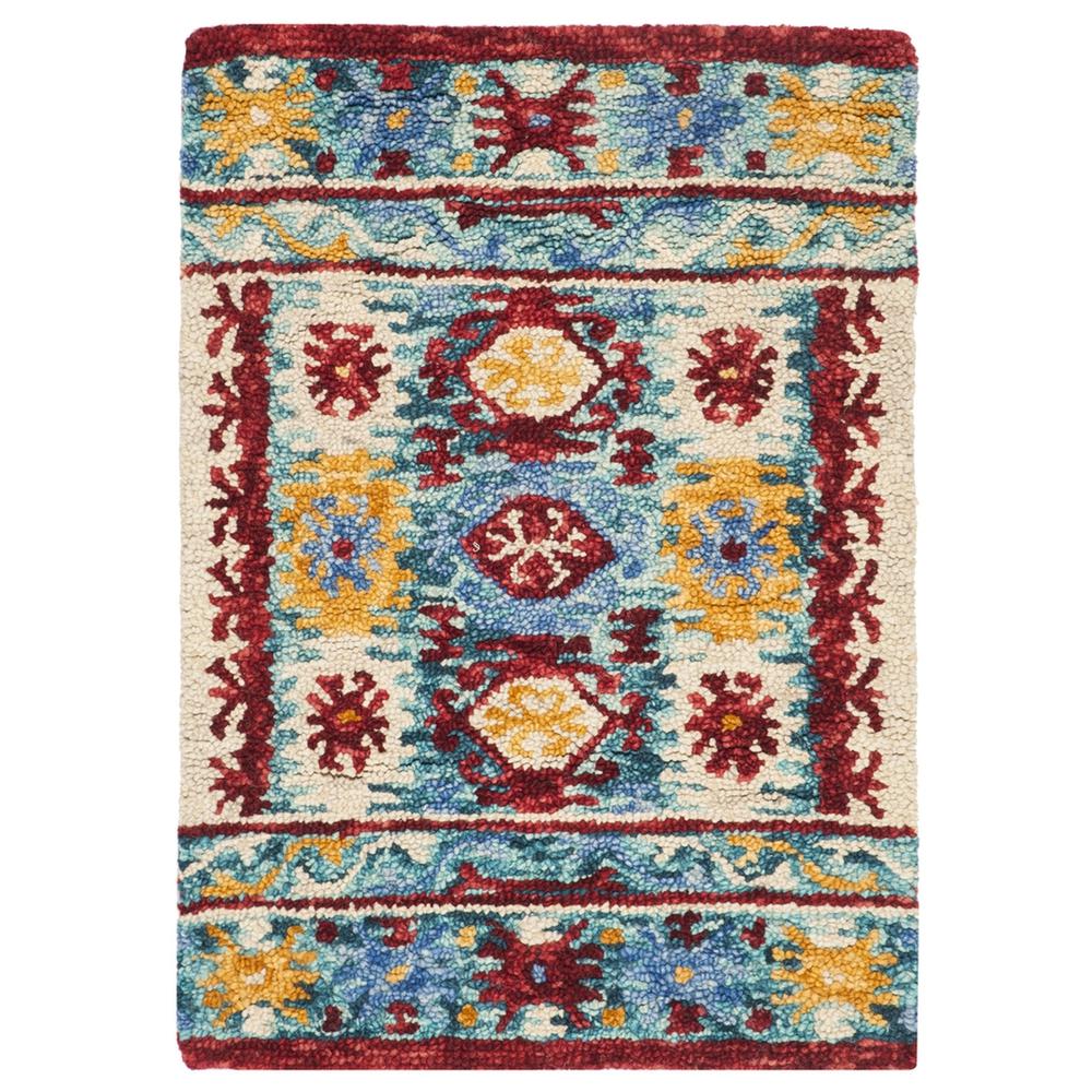 ASPEN, BLUE / RED, 2' X 3', Area Rug, APN505A-2. Picture 1