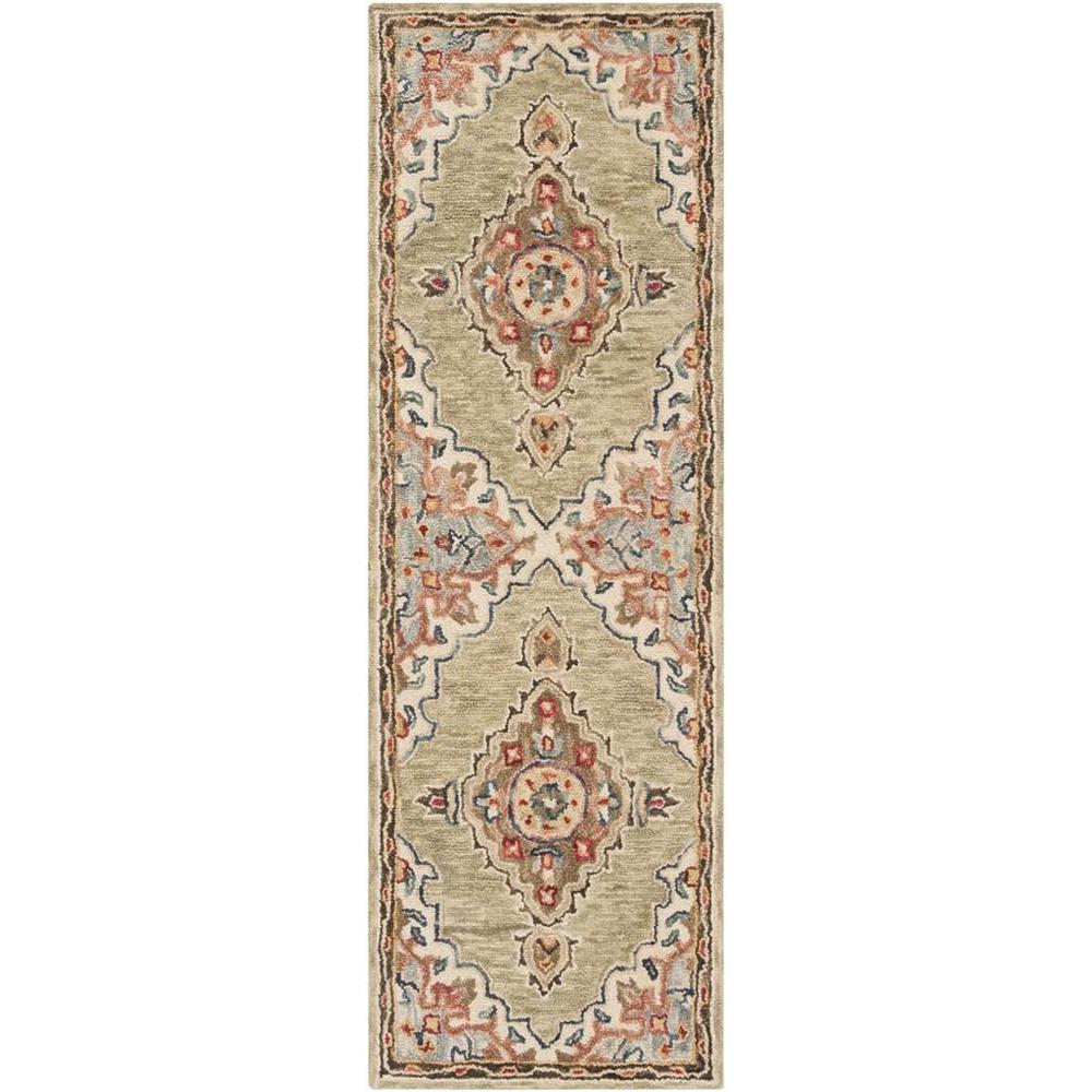 ASPEN, SAGE / BROWN, 2'-3" X 7', Area Rug. Picture 1