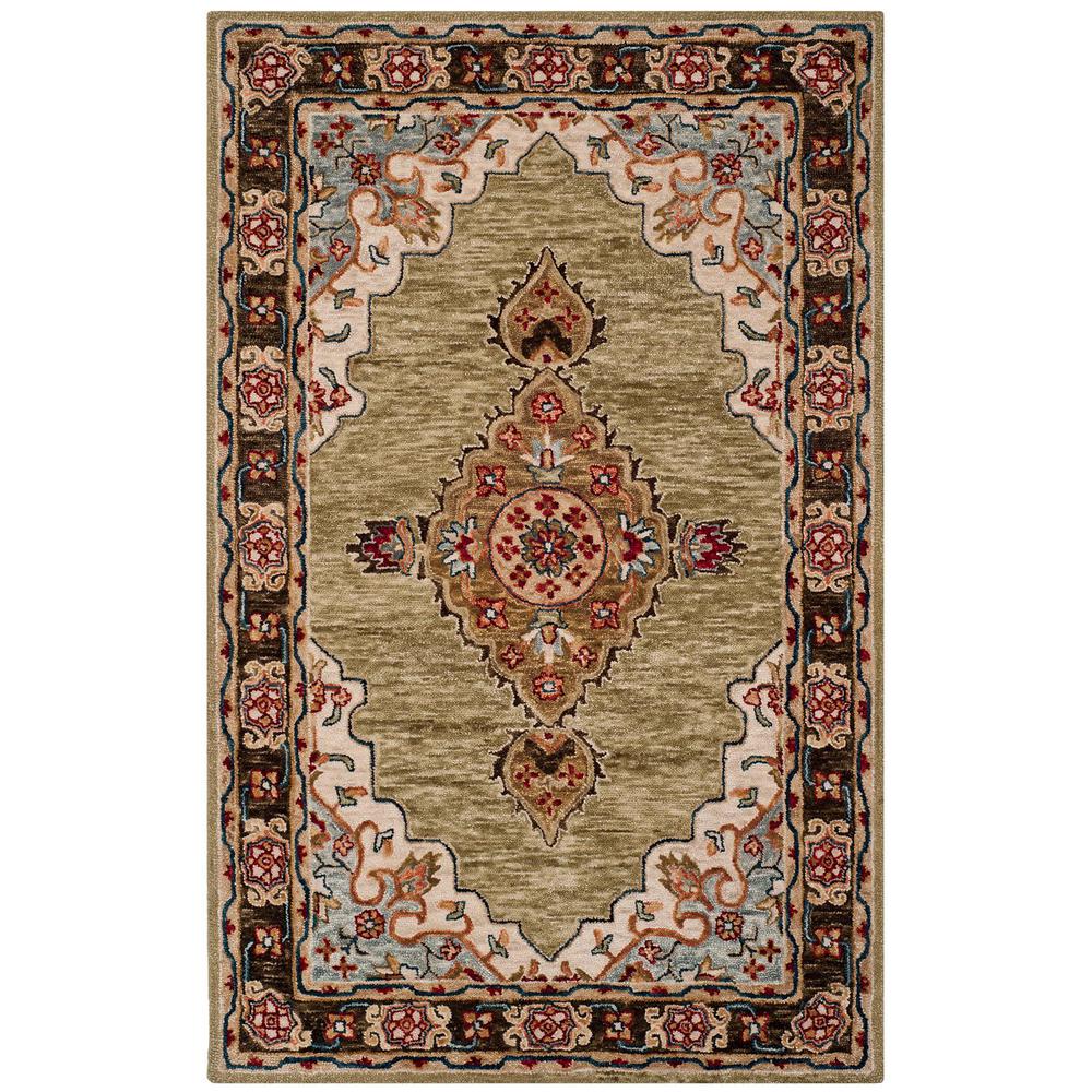 ASPEN, SAGE / BROWN, 5' X 8', Area Rug. Picture 1