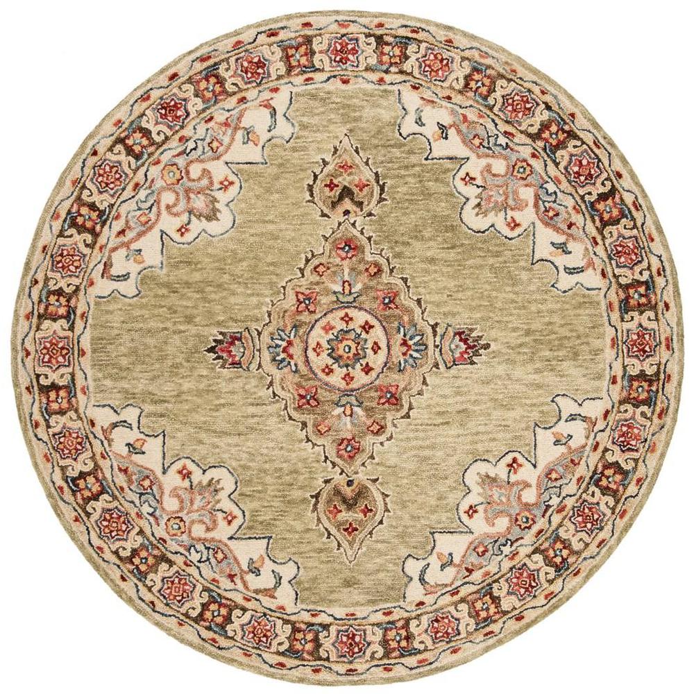 ASPEN, SAGE / BROWN, 7' X 7' Round, Area Rug. Picture 1