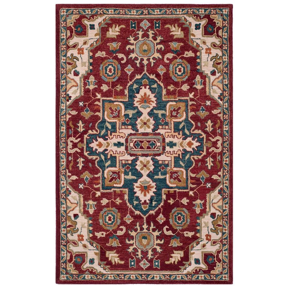 ASPEN, RED / BLUE, 5' X 8', Area Rug, APN507A-5. Picture 1