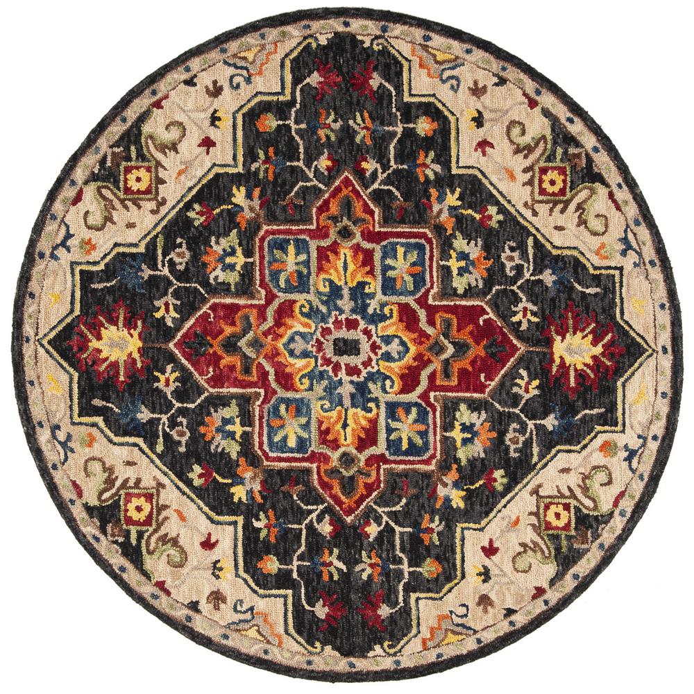 ASPEN, CHARCOAL / CREAM, 7' X 7' Round, Area Rug. The main picture.