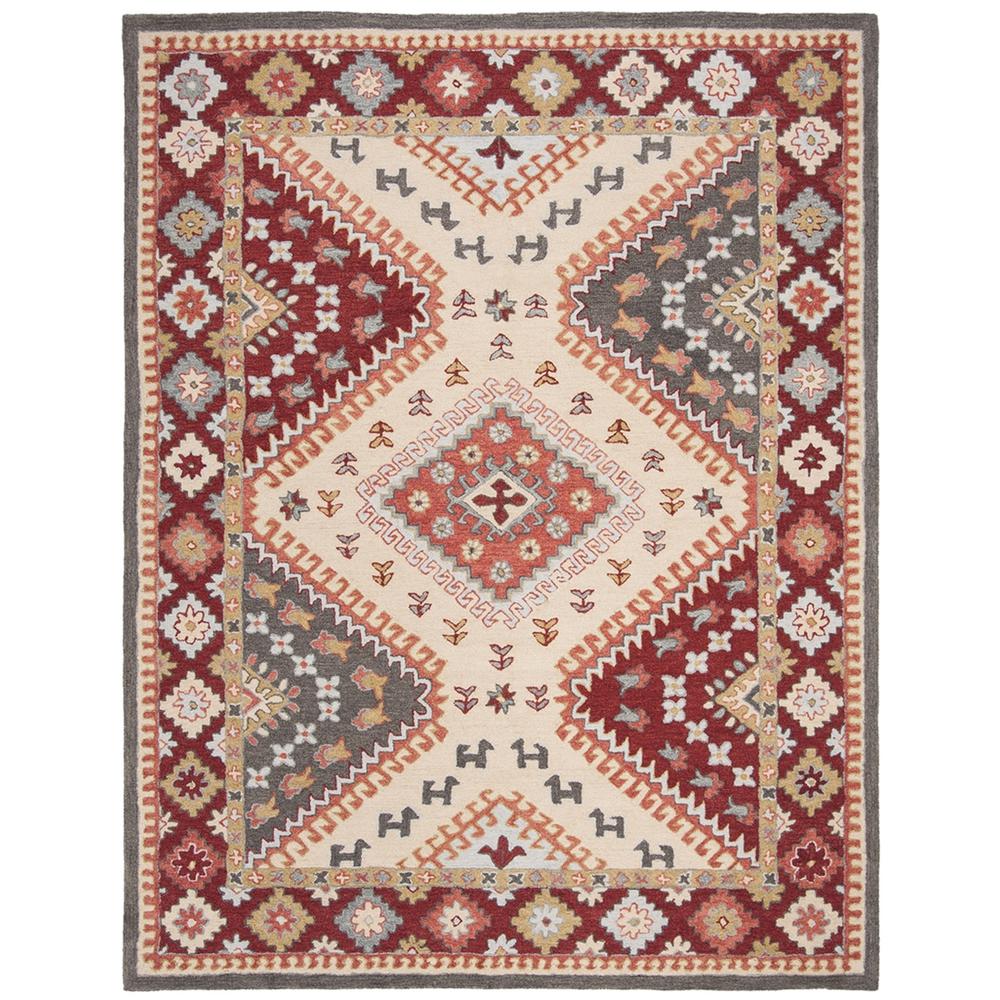 ASPEN, RED / IVORY, 8' X 10', Area Rug. The main picture.