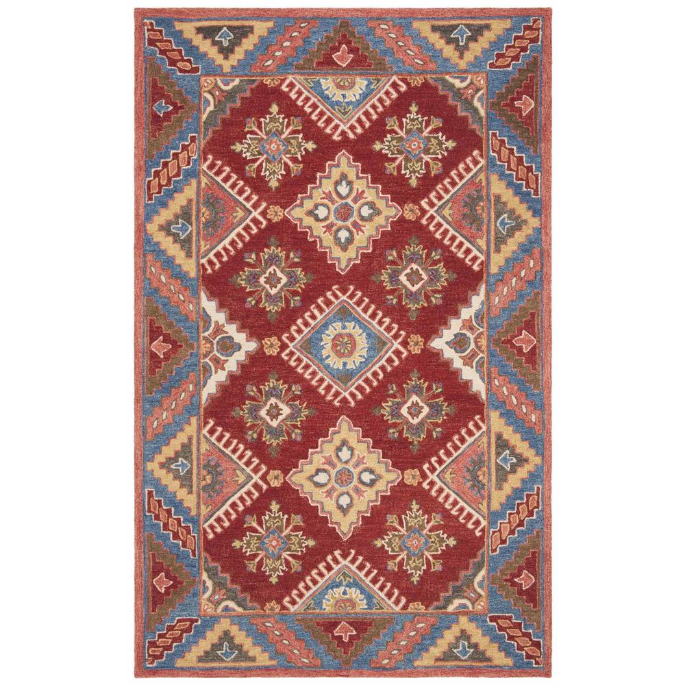 ASPEN, RED / BLUE, 5' X 8', Area Rug, APN803Q-5. The main picture.