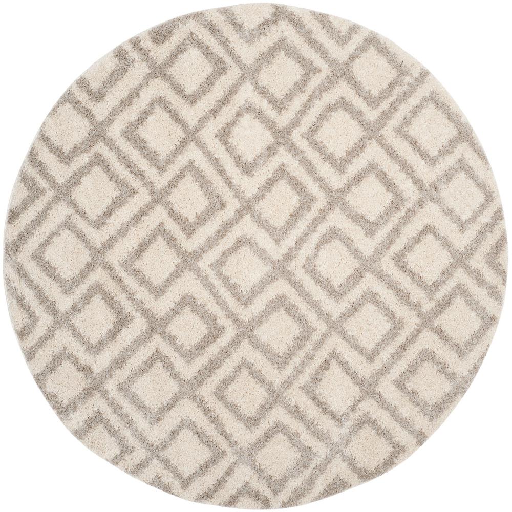 ARIZONA SHAG, IVORY / BEIGE, 6'-7" X 6'-7" Round, Area Rug, ASG740A-7R. The main picture.