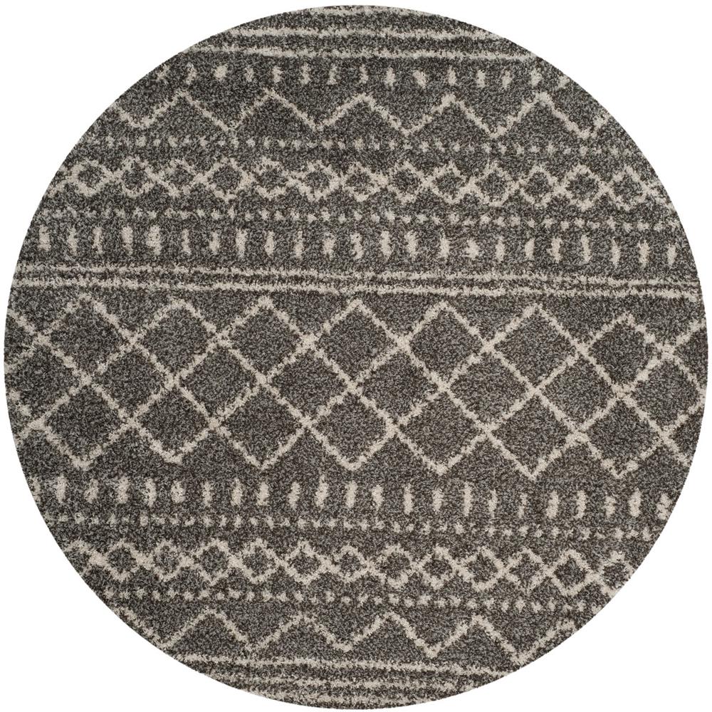 ARIZONA SHAG, BROWN / IVORY, 6'-7" X 6'-7" Round, Area Rug, ASG741B-7R. Picture 1