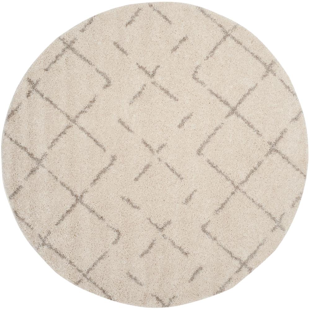 ARIZONA SHAG, IVORY / BEIGE, 6'-7" X 6'-7" Round, Area Rug, ASG743A-7R. Picture 1