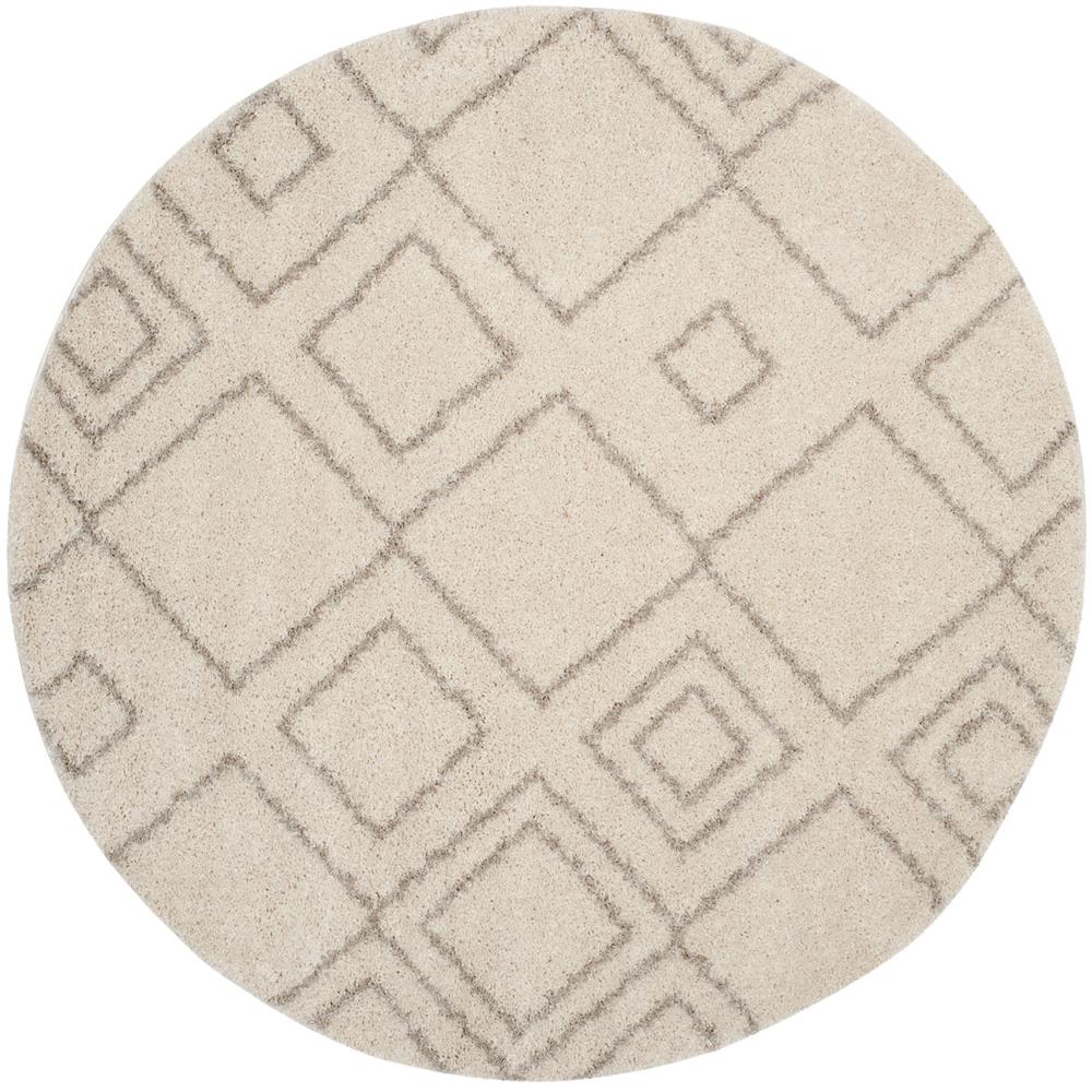 ARIZONA SHAG, IVORY / BEIGE, 6'-7" X 6'-7" Round, Area Rug, ASG744A-7R. Picture 1