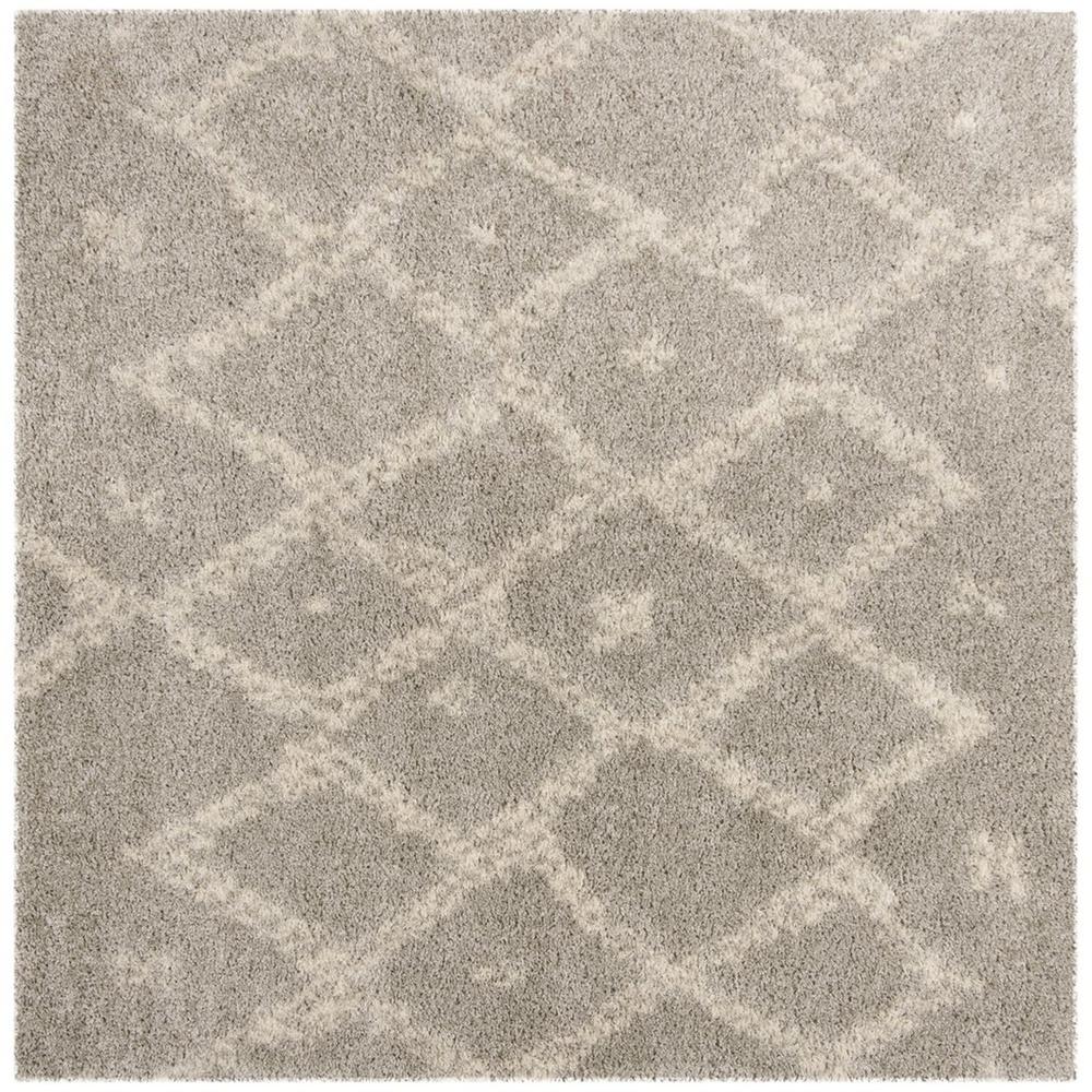 ARIZONA SHAG, GREY / IVORY, 6'-7" X 6'-7" Square, Area Rug, ASG747D-7SQ. Picture 1