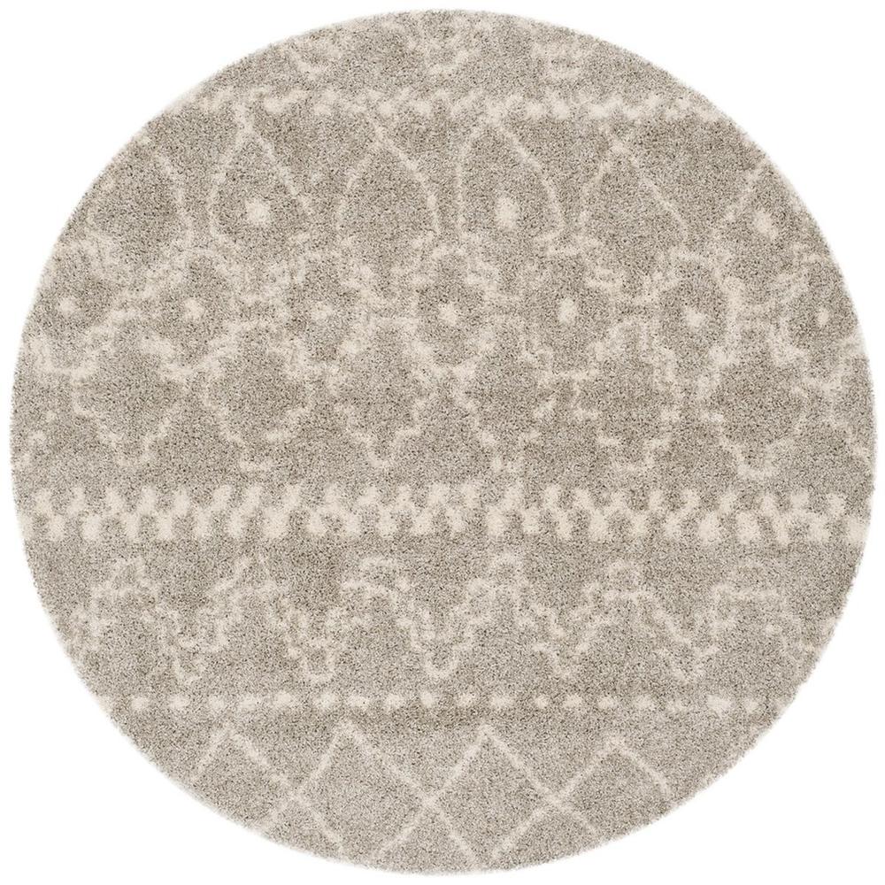 ARIZONA SHAG, GREY / IVORY, 6'-7" X 6'-7" Round, Area Rug, ASG750D-7R. Picture 1