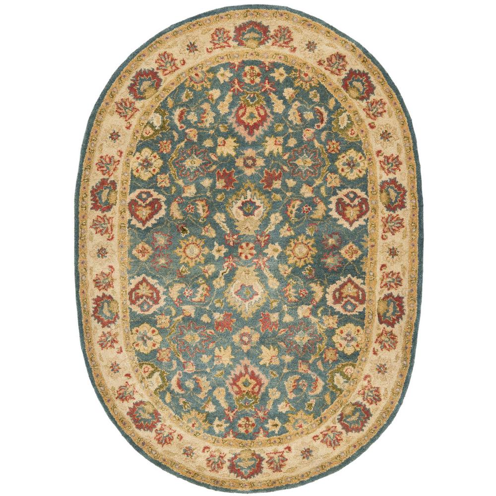 ANTIQUITY, BLUE / BEIGE, 4'-6" X 6'-6" Oval, Area Rug, AT15A-5OV. Picture 1