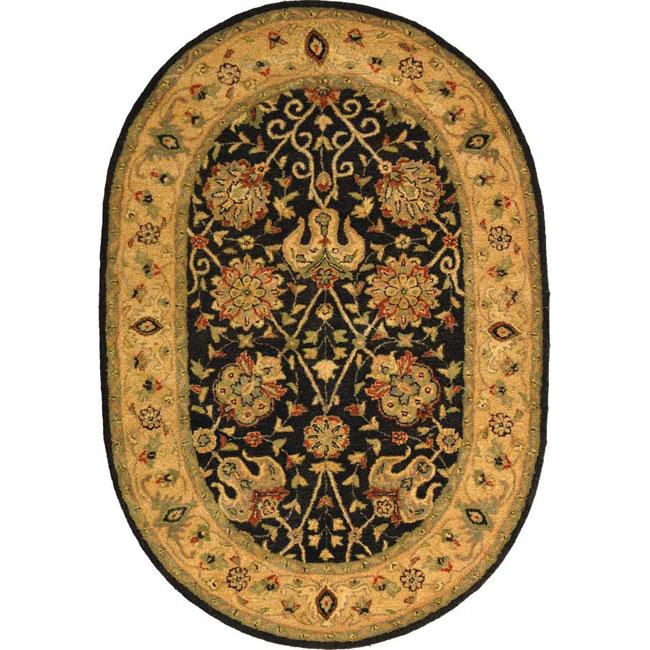 ANTIQUITY, BLACK, 4'-6" X 6'-6" Oval, Area Rug, AT21B-5OV. Picture 1