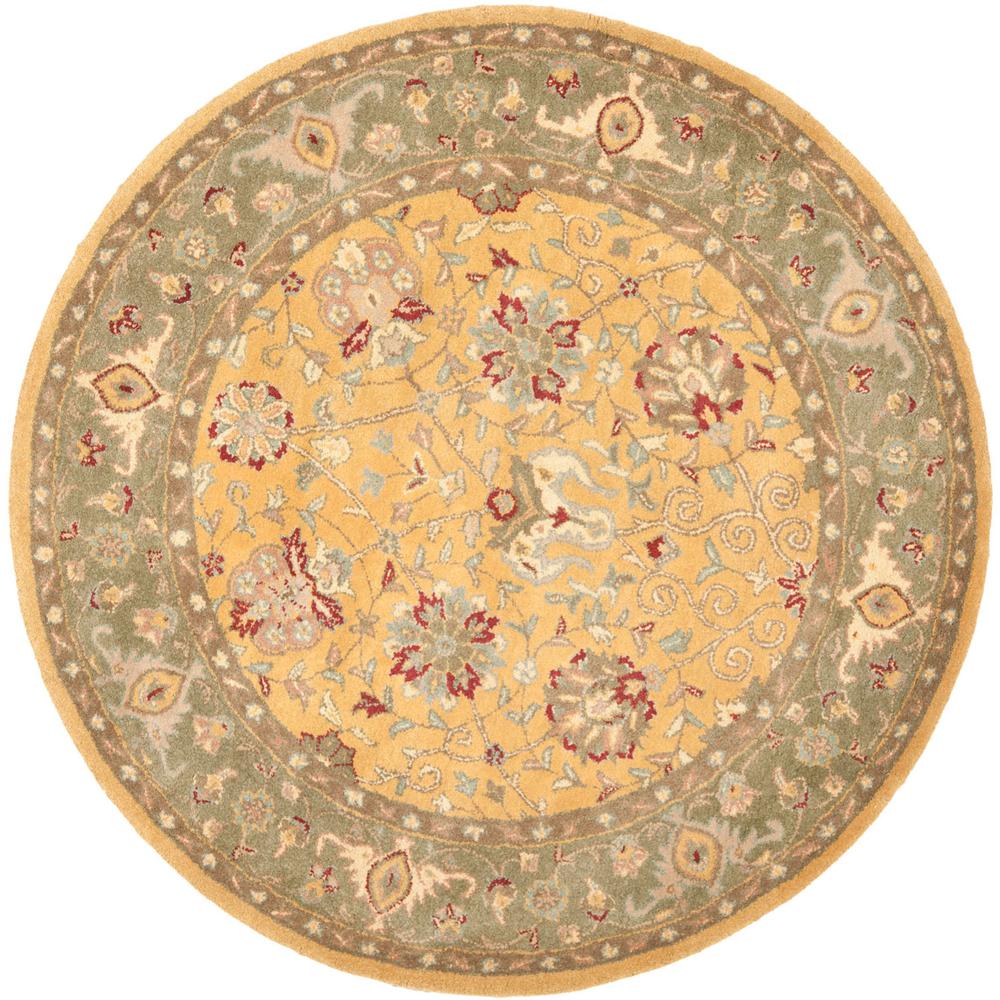 ANTIQUITY, GOLD, 3'-6" X 3'-6" Round, Area Rug, AT21C-4R. Picture 1