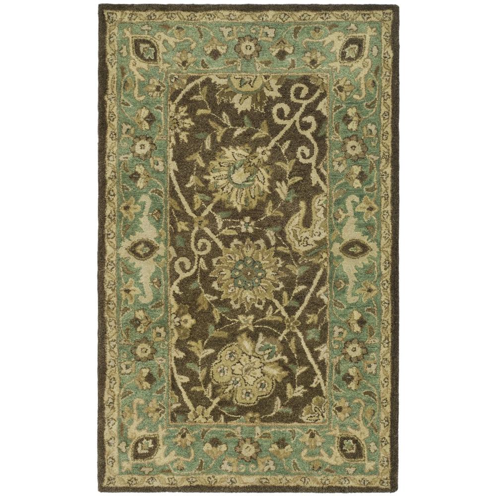 ANTIQUITY, BROWN / GREEN, 3' X 5', Area Rug, AT21G-3. Picture 1