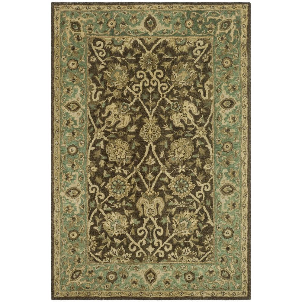ANTIQUITY, BROWN / GREEN, 4' X 6', Area Rug, AT21G-4. Picture 1