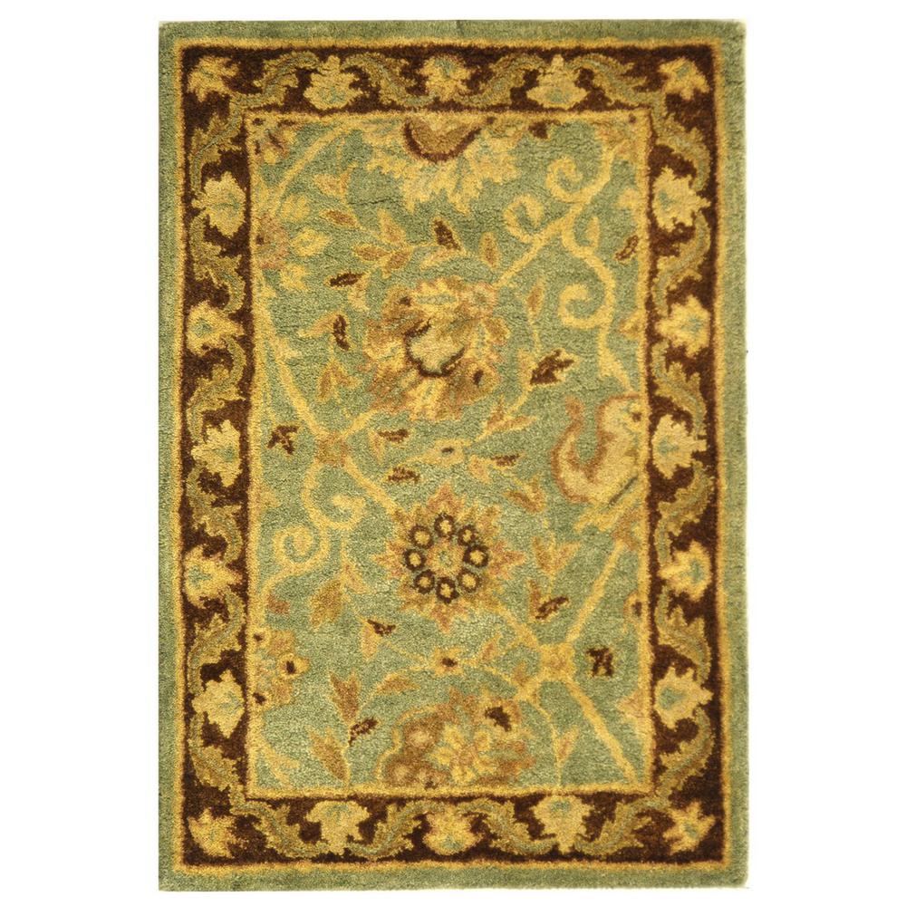 ANTIQUITY, GREEN / BROWN, 2' X 3', Area Rug. Picture 1