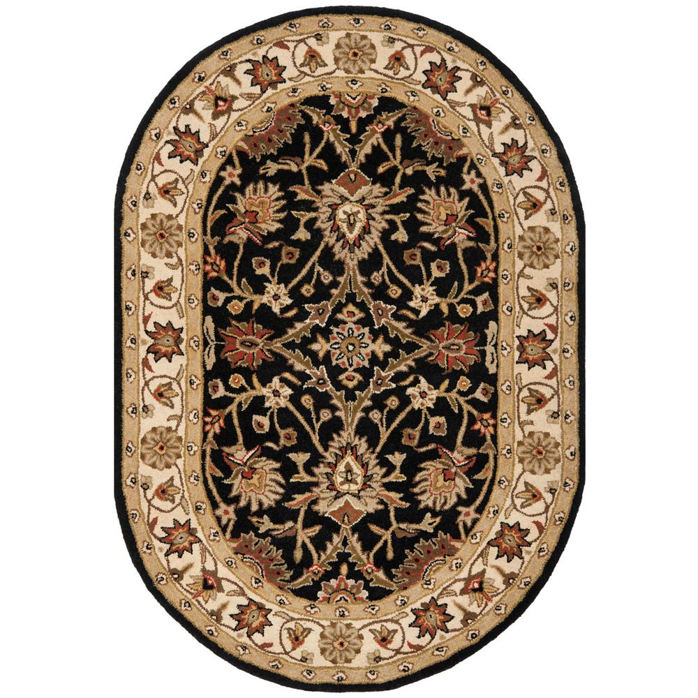ANTIQUITY, BLACK, 4'-6" X 6'-6" Oval, Area Rug, AT249B-5OV. Picture 1