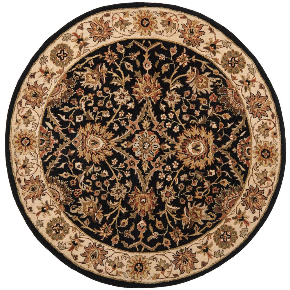ANTIQUITY, BLACK, 3'-6" X 3'-6" Round, Area Rug, AT249B-4R. The main picture.