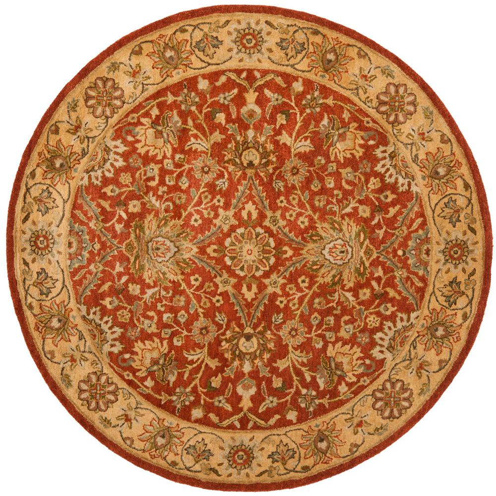 ANTIQUITY, RUST / GOLD, 3'-6" X 3'-6" Round, Area Rug. The main picture.