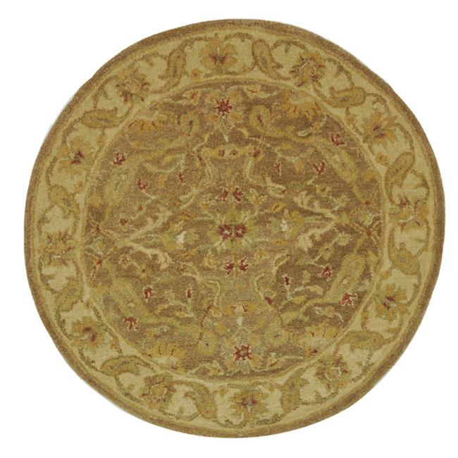 ANTIQUITY, BROWN / GOLD, 3'-6" X 3'-6" Round, Area Rug. Picture 1