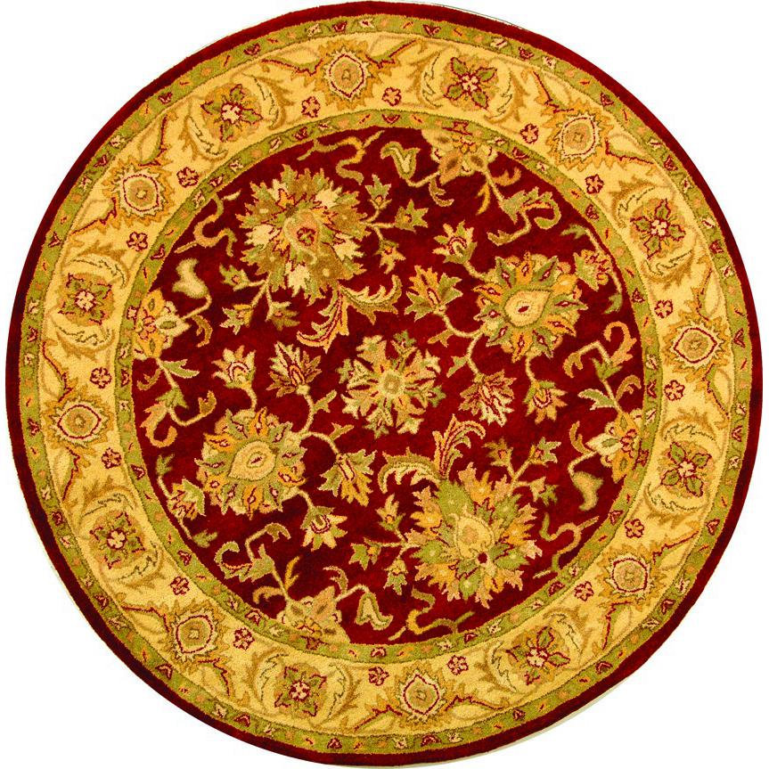 ANTIQUITY, RED / GOLD, 3'-6" X 3'-6" Round, Area Rug. Picture 1