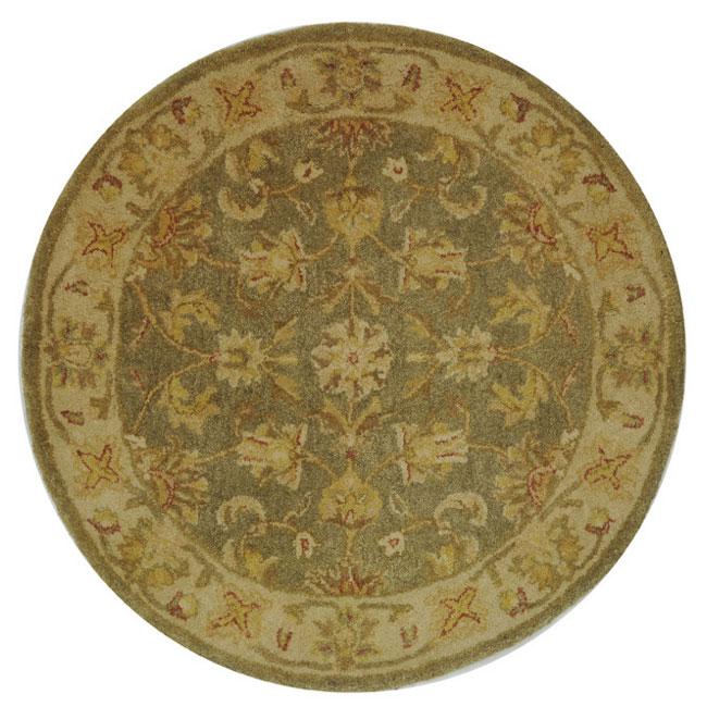 ANTIQUITY, GREEN / GOLD, 3'-6" X 3'-6" Round, Area Rug, AT313A-4R. Picture 1