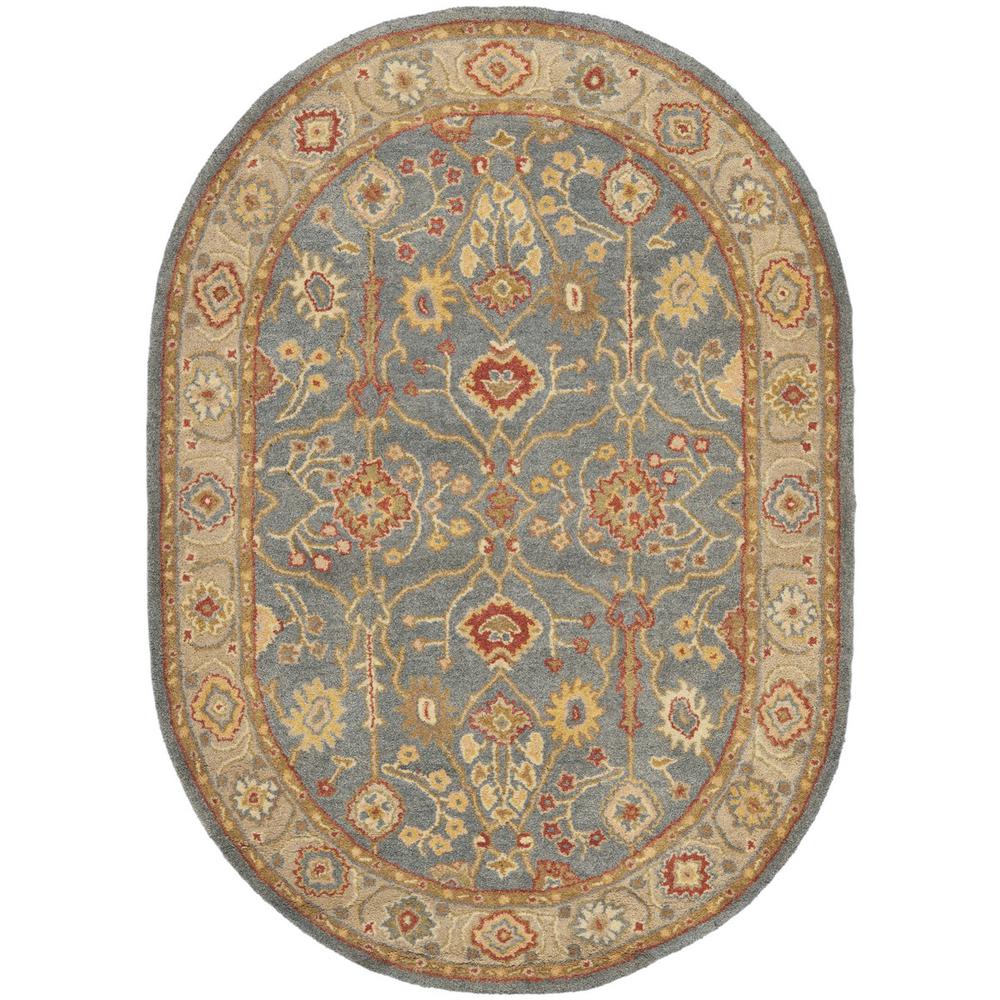 ANTIQUITY, BLUE / IVORY, 4'-6" X 6'-6" Oval, Area Rug, AT314A-5OV. Picture 1
