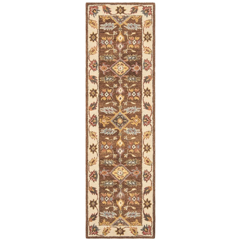 ANTIQUITY, DARK BROWN / IVORY, 2'-3" X 8', Area Rug. Picture 1