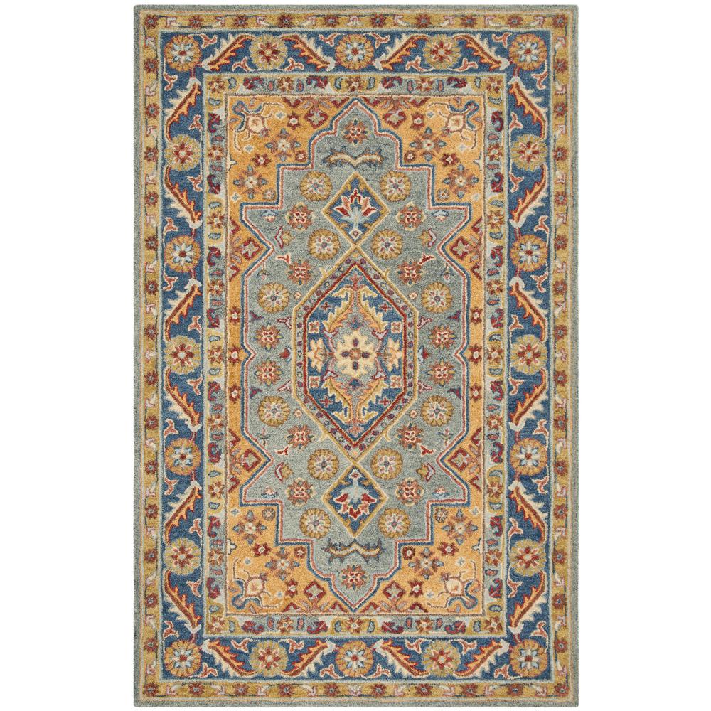 ANTIQUITY, BLUE / GOLD, 5' X 8', Area Rug, AT504M-5. The main picture.