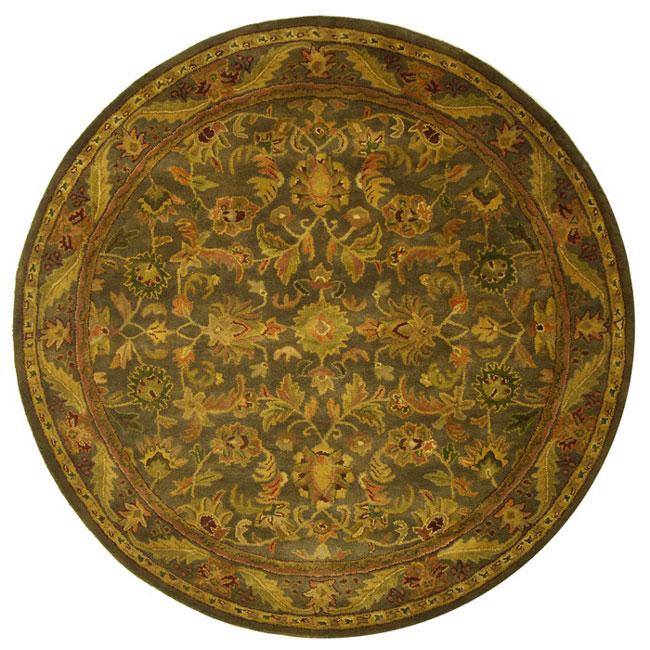 ANTIQUITY, GREEN / GOLD, 3'-6" X 3'-6" Round, Area Rug, AT52K-4R. Picture 1