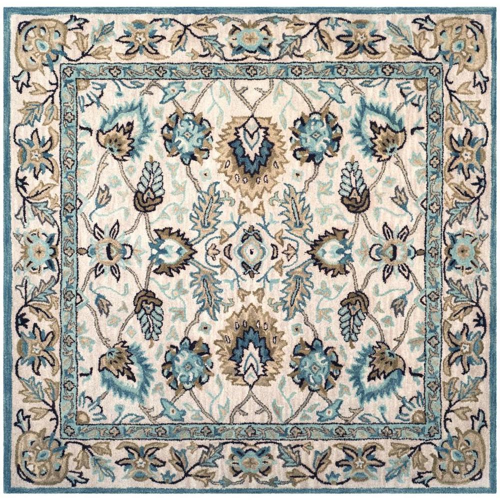 ANTIQUITY, PEACOCK / BLUE, 6' X 6' Square, Area Rug. Picture 1