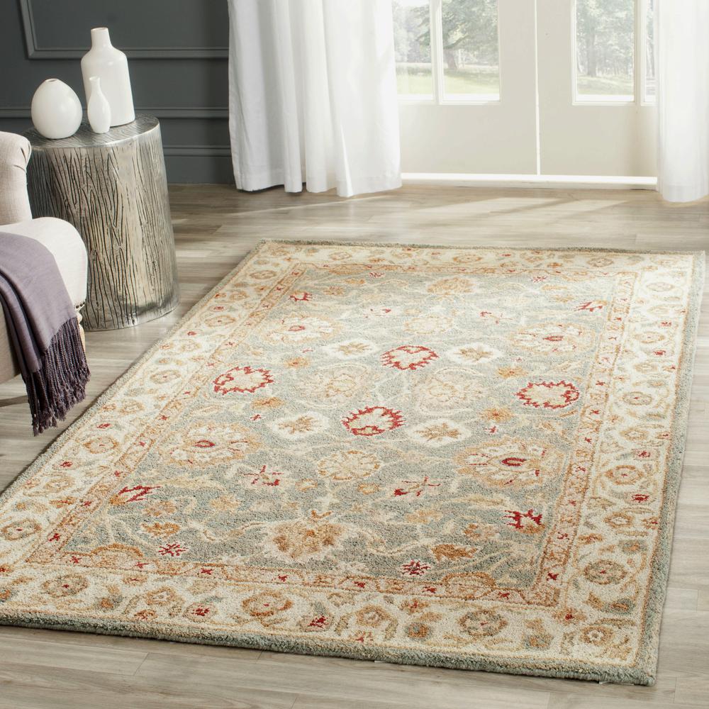 ANTIQUITY, GREY BLUE / BEIGE, 4' X 6', Area Rug. Picture 1