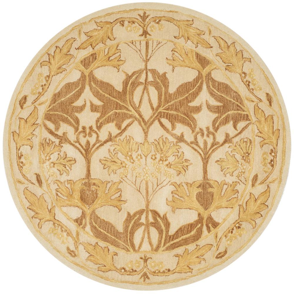 ANTIQUITY, BEIGE / GOLD, 6' X 6' Round, Area Rug. Picture 1