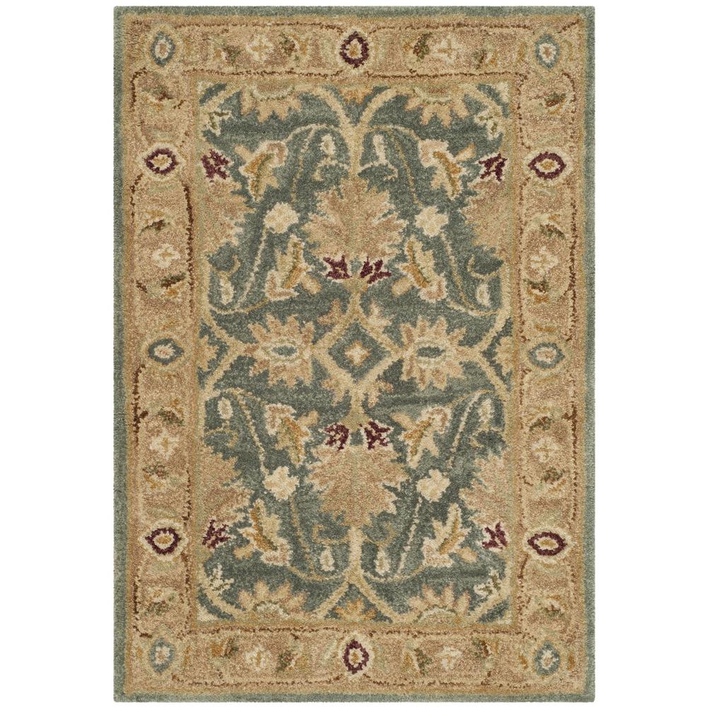 ANTIQUITY, TEAL BLUE / TAUPE, 2' X 3', Area Rug. Picture 1