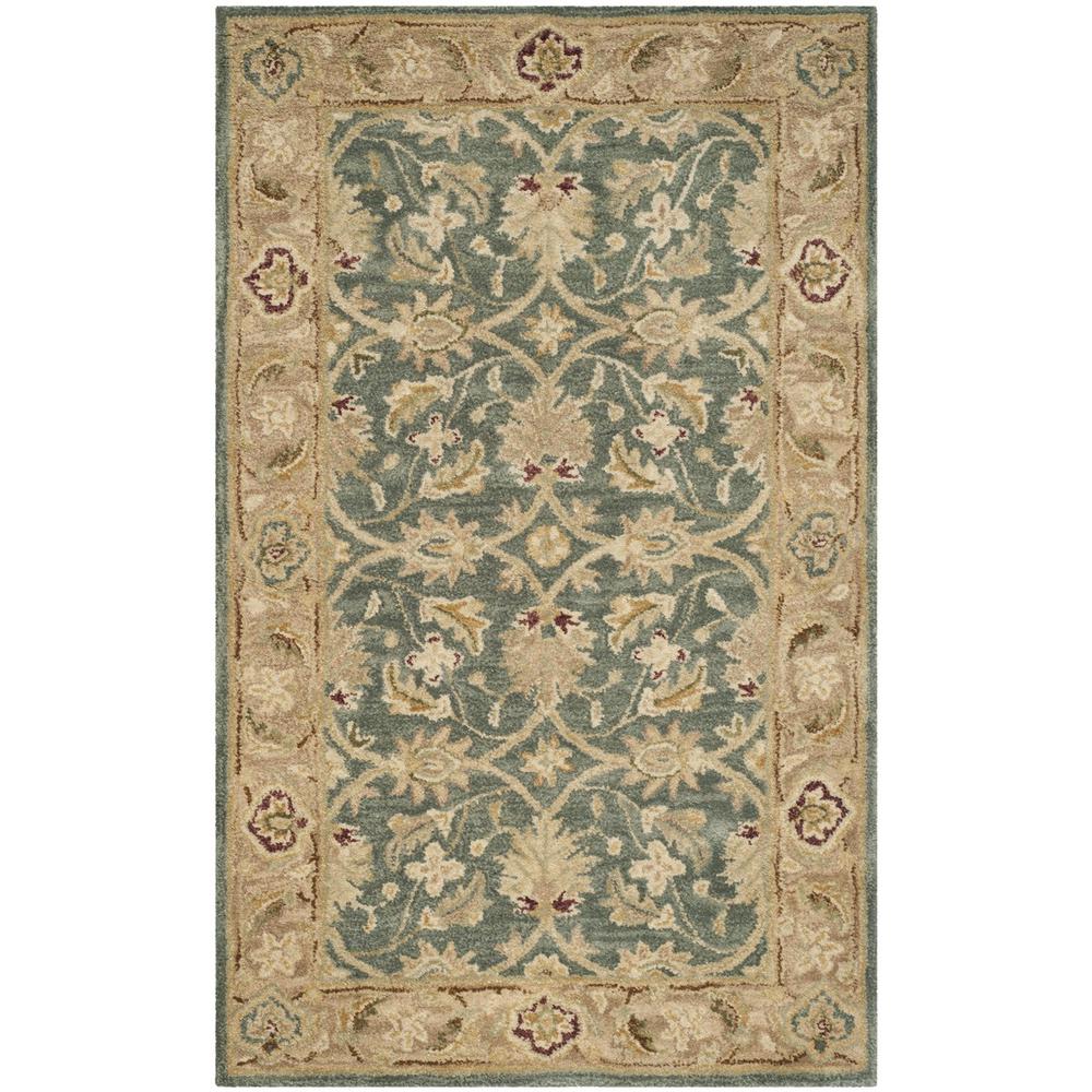 ANTIQUITY, TEAL BLUE / TAUPE, 3' X 5', Area Rug. Picture 1