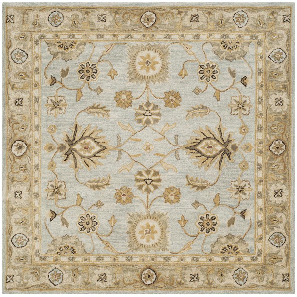ANTIQUITY, LIGHT BLUE / SAGE, 6' X 6' Square, Area Rug. Picture 1