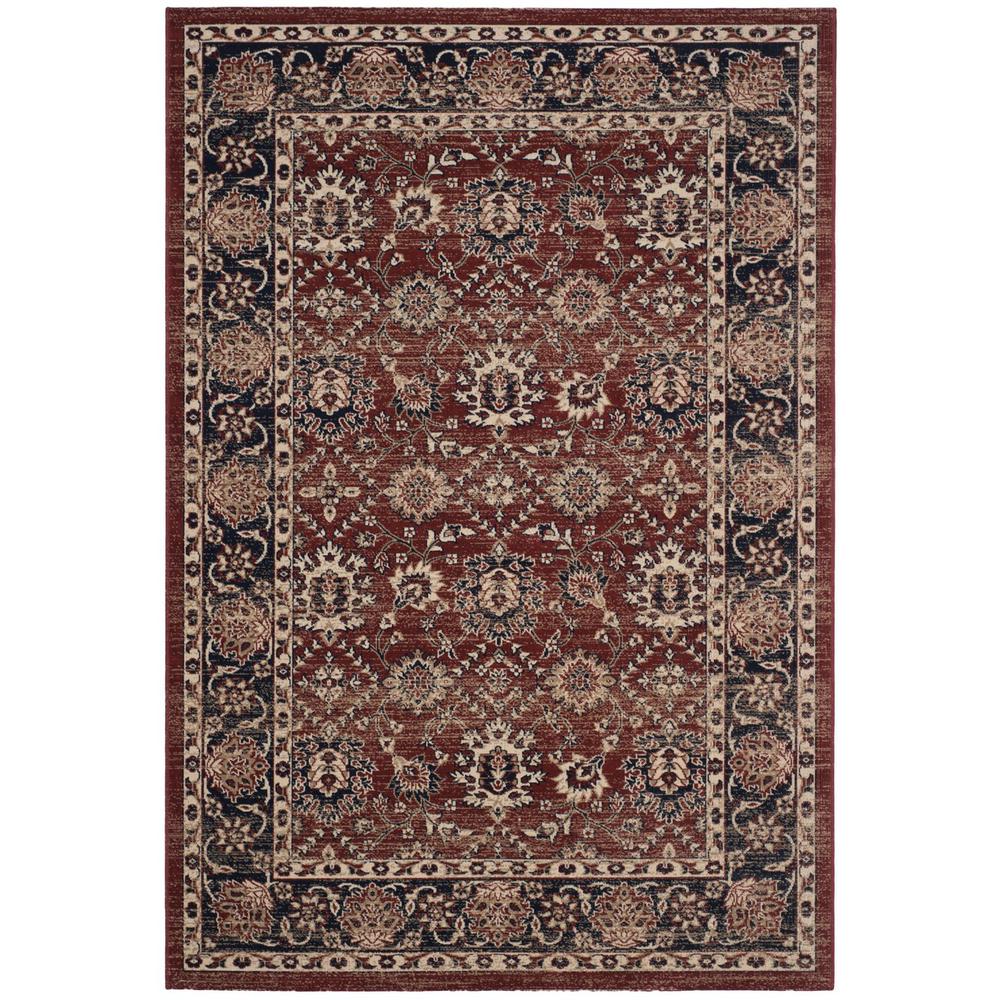 ARTISAN, RUST / NAVY, 5'-1" X 7'-6", Area Rug. Picture 1